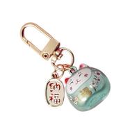 FIRSTXIU Japanese Styles Cartoon Cats With Bells Keychain Bag Charm Metal Car Keyring Pendant Ornament For Women And Men