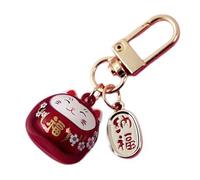 FIRSTXIU Japanese Styles Cartoon Cats With Bells Keychain Bag Charm Metal Car Keyring Pendant Ornament For Women And Men