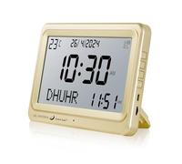 FIRSTXIU LCD Azan Time Clock Double Speak Designs Portable Prayer Prayer Alarm Clock ABS Clock For Believe Prayer & Alarms