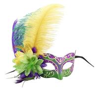 FIRSTXIU Mardi Gras Feathered Halloween Party Venetians Masquerade Half Face Evening Proms Feather Masquerade Halloween Half Face Party Mardi Gras