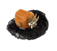 FIRSTXIU Mechanical Gear Decorated Cowgirls Hat Hair Clip Victorian Styles Headpiece Unisex Costume Props Dressingup Headpiece Gothic Hat Hairpin