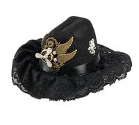 FIRSTXIU Mechanical Gear Decorated Cowgirls Hat Hair Clip Victorian Styles Headpiece Unisex Costume Props Dressingup Headpiece Gothic Hat Hairpin