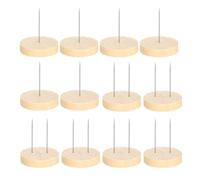 FIRSTXIU MultiPacks Wood Base Crochet Dolls Holders Crochet Dolls Stand 12Piece Set For Displaying Knitted Toy Felting Animals Holders