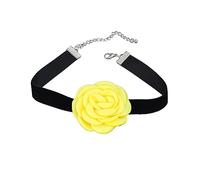 FIRSTXIU Necklace,- - Big Flower Necklaces Cloth Weave Delicate Neck Chain Women Trend Jewelry Vintage Necklace