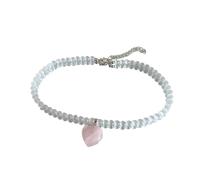 FIRSTXIU Necklace,Elegant Colorful Necklace Pearls Star Heart Pendant Clavicle Chain French Collarbone Chain for Women Girls