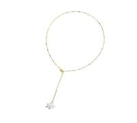 FIRSTXIU Necklace,Fashionable Natural Shell Pendant Necklace Unique Irregular Shape Portable Sturdy Alloy Chain Jewelry Accessory Gifts