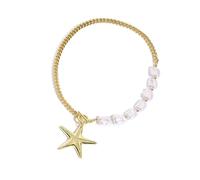 FIRSTXIU Necklace,Fashionable Natural Shell Pendant Necklace Unique Irregular Shape Portable Sturdy Alloy Chain Jewelry Accessory Gifts