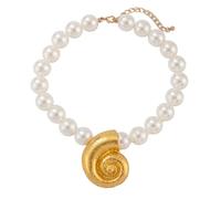 FIRSTXIU Necklace,Imitation Pearls Necklace for Women Adjustable Length Clavicle Chain Sea Star/Conch Neckchain Jewelry Party Accessory