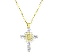FIRSTXIU Necklace,Religious Clavicle Chain Crucifix Shaped Neckchain Adjustable Choker Unisex Jewelry for Faithful Believers