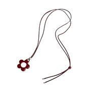 FIRSTXIU Necklace,Retro Inspire Stturdy Resin Materials Flower Pendant Necklace With Hollow Designs for Women Seek Modern Elegant Styles