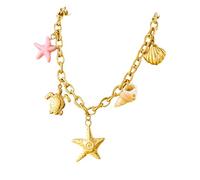 FIRSTXIU Necklace,Shell And Starfishes Necklace Featuring Natural Beauty Unique Design With Stainless Steel For Fashionable Women