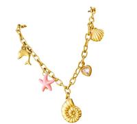 FIRSTXIU Necklace,Shell And Starfishes Necklace Featuring Natural Beauty Unique Design With Stainless Steel For Fashionable Women