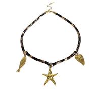FIRSTXIU Necklace,Vintage Trend Designs Handmade Necklace Gold Plated Heart Conch Pendant for Women Sweater Chain Waterproof Chain