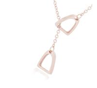 FIRSTXIU Necklaces,Double Horse Stirrups Lariat Necklace Unique Horse Stirrups Necklace Delicate Horseshoe Neck Ornament For Horse Lovers