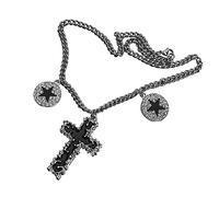 FIRSTXIU Necklaces,Simple Black Pendant Necklace Hip Hop Collar Neck Chain Couple Choker Temperament Necklace Fashion Jewelry