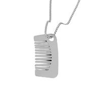 FIRSTXIU Necklaces,Small Comb Pendant Necklaces Statement Necklace Stainless Steel Chain Necklace for Casual Outfits and Special Event