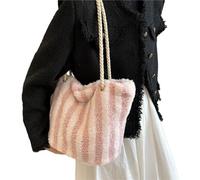 FIRSTXIU NEW Plush Bucket Bag Winter Shoulder Bag Versatile Fashion Handbag Large Capacity Shopping Bag for Girl Women
