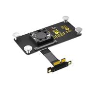 FIRSTXIU NVME mKey SSD to PCIE 1X Expansion Cable with Cooling Fan and Auto Color Changing LEDs Expansion Board