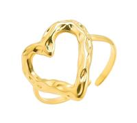 FIRSTXIU Open And Adjustable Finger Accessory Elegant Heart Rings Stainless Steel Adjustable Couples Rings Jewelry Accessory Daily Wear
