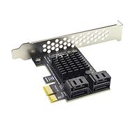 FIRSTXIU PCIe Card 4 Port SATA Controller Expansion Card with Standard Profile Bracket 6Gbps PCIe to SATA 3.0 Host Controller
