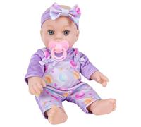 FIRSTXIU Realistic 12inch Vinyls Newborns Girl Baby Dolls Realistic Child Toy Soft Dolls Vinyls With Overalls Bowknot Collectible Easy To Clean Doll