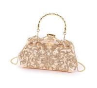 FIRSTXIU Retro Chinese Styles Embroidered Evening Bag for Women with Chain Strap Elegant Shoulder Bags Crossbody Purse