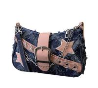 FIRSTXIU Retro Shoulder Bag Elegant Handbag Underarm Bags with Star Pattern for Women and Girls Punk Styles Crossbody Purse