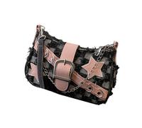 FIRSTXIU Retro Shoulder Bag Elegant Handbag Underarm Bags with Star Pattern for Women and Girls Punk Styles Crossbody Purse