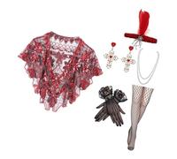 FIRSTXIU Shawl, 20s Flapper Costume Set for Women with Sequined Shawl and Pearls Necklace Accessories for Themed Parties