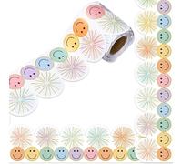FIRSTXIU Smiling Face Pattern Border Trim Wall Sticker Bulletin Board Border Trim 32.8ft for Classroom Notice Board Chalkboard Wrapping Sticker