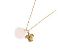 FIRSTXIU Stainless Steel Necklace Adjustable Length Clavicle Chain Dolphin/Sea Turtles/Sea Star/Seashells Pendant Neckchain Women Stylish Pendant