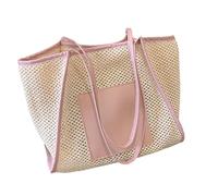 FIRSTXIU Stylish Bag for Women Large Mesh Hollow Handbag Lightweight for Travel Pool Gym &