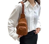 FIRSTXIU Stylish Corduroy Crossbody Chest Bag Trendy & Lightweight Shoulder Pack Small Chest Pack for Daily Travel for Girl
