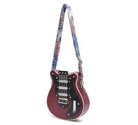 FIRSTXIU Stylish Guitar Shaped PU Leather Crossbody Bag Casual Shoulder Bags Satchel Purse for Music Lover and Travelers