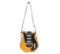 FIRSTXIU Stylish Guitar Shaped PU Leather Crossbody Bag Casual Shoulder Bags Satchel Purse for Music Lover and Travelers