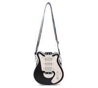 FIRSTXIU Stylish Guitar Shaped PU Leather Crossbody Bag Casual Shoulder Bags Satchel Purse for Music Lover and Travelers