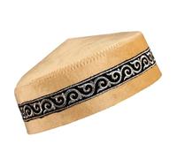 FIRSTXIU Traditional Blue Skull Caps Soft Polyester Religious Ceremony Cultural Embroidered Headwear Stage Costume Ethnic Performances Headwear