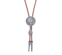 FIRSTXIU Traditional Boloties For Men Women Vintage Embossed Pendant Necktie Western PU Leather Rope Neck Tie Concert Shirt Tie Adjustable Bolo