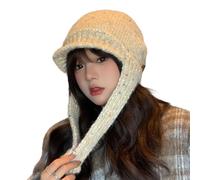 FIRSTXIU Unique Knit Hat Hip Hop Skull Caps Highlight for Trendsetting Pullover Warm Skull Caps Knitted Hat Party Club Knitted Beige