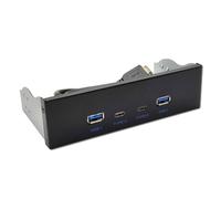 FIRSTXIU USB 3.2 Front Panel Hub Multi-USB Slot USB3.2 Type-c Super-Speed Port Fits 3.5" Open Bay Space Optical Drive Panel