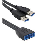 FIRSTXIU USB Extension Cable 2 Port USB3.0 Male To Motherboard 20Pin 19Pin Header Adapter Cable For PC Computer Mainboard
