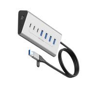 FIRSTXIU USB Hun 7/10 Port Splitter USB3.0 Type C Hubs High Speed Transmission Type C Hubs Laptop Expansion Computer Accessories
