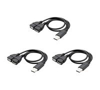 FIRSTXIU USB2.0 Adapter Double USB Female Y Splitter Charging Cable For Laptop/Tablets/Smartphone Data Transmission Double USB Female Port Extension Cable