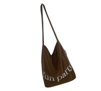 FIRSTXIU Vintage Corduroy Shoulder Bag Soft Fabric Underarm Pack Large Capacity Satchel Handbag Fashion Accessory