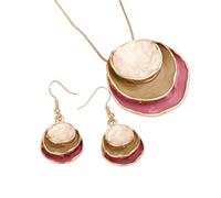 FIRSTXIU Vintage Delicate Flower Necklace And Earrings Set Everyday Wear Jewelry Alloy Texture Suitable For Fashionable Occasions Flower Jewelry Set