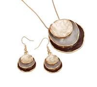 FIRSTXIU Vintage Delicate Flower Necklace And Earrings Set Everyday Wear Jewelry Alloy Texture Suitable For Fashionable Occasions Flower Jewelry Set