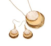 FIRSTXIU Vintage Delicate Flower Necklace And Earrings Set Everyday Wear Jewelry Alloy Texture Suitable For Fashionable Occasions Flower Jewelry Set