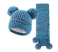 FIRSTXIU Warm Knit Hat & Scarf Set Stylish Hat With Long Neckwear Boy & Girls Winter Scarf For Cold Weather Protections Children Winter Accessories