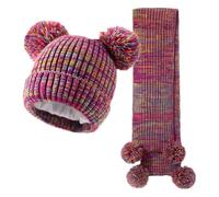 FIRSTXIU Warm Knit Hat & Scarf Set Stylish Hat With Long Neckwear Boy & Girls Winter Scarf For Cold Weather Protections Children Winter Accessories