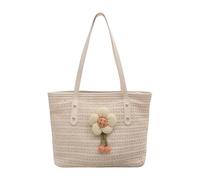 FIRSTXIU Women Beach Bag Straw Shoulder Bags with Zipper Large Capacity Armpit Bags Female Vacation Bag Stylish Handbag for Travel